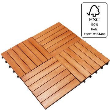 Houten Tegel Eucalyptus Hout Set van 11 30x30cm (Tuinieren), Tuin en Terras, Verzenden, Nieuw