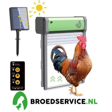 Premium Automatische Kippendeur met rolluik - zonnepaneel, Nieuw, Kippenhok of Kippenren