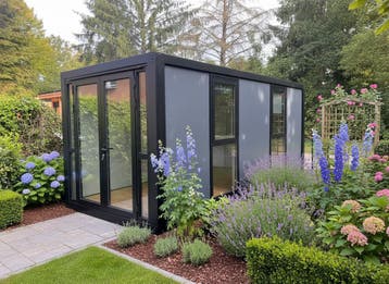 verplaatsbare unit, chalet, mobielkantoor in het antraciet, Gelderland, Chalet