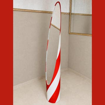 Vloerspiegel- Lipstick - PVC - Candy Bianco-Rosso