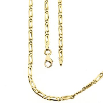Gouden valkenoog schakelketting, Sieraden, Tassen en Uiterlijk, Kettingen, Ophalen of Verzenden, Gebruikt, Goud, Goud