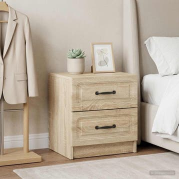 vidaXL Nachtkastje 2 st Sonoma Eiken 43 x 34,5 x 44,5 cm, Minder dan 45 cm, Verzenden, Nieuw, Minder dan 55 cm