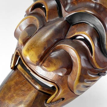 Mask - Hout - Houten masker met houtsnijwerk met Mov (Zonder, Antiek en Kunst