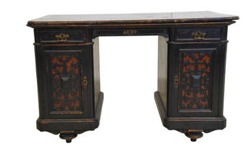 Antiek zwart geëbeniseerd bureau – neorenaissance schrijfbur, Ophalen of Verzenden, Nieuw