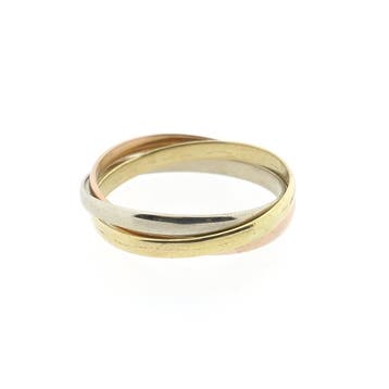 Tricolor gouden trinity ring, Gebruikt, Ophalen of Verzenden, 17 tot 18, Dame