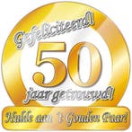 Huldeschild 50 jaar getrouwd 50x50 cm, Verzenden, Nieuw