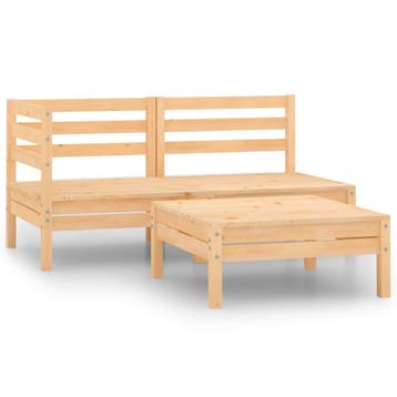vidaXL 3-delige Loungeset massief grenenhout, Verzenden, Nieuw, Loungeset