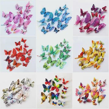 12x 3D Vlinder Stickers - Kleurrijke Decoratie voor Huis, Br, Verzenden, Nieuw in verpakking