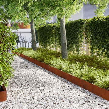 vidaXL Gazonrand 30 st 20 x 103 cm weervast staal, Verzenden, Nieuw