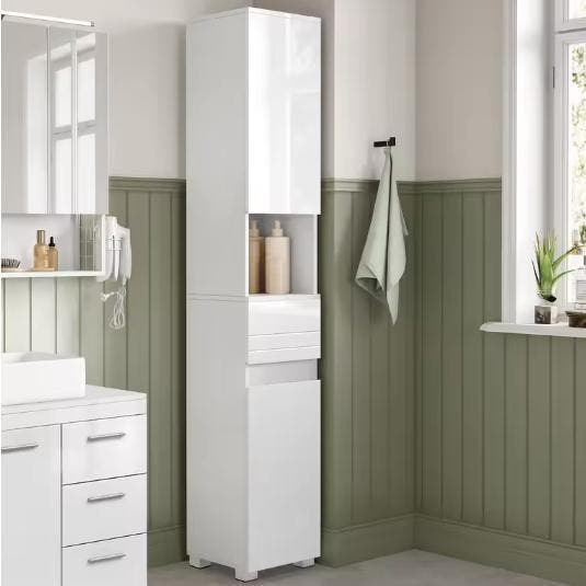 Hoge Badkamerkast met Lade – Smalle Opbergkast 170 cm, Huis en Inrichting, Badkamer | Badkamermeubels, Nieuw, Verzenden