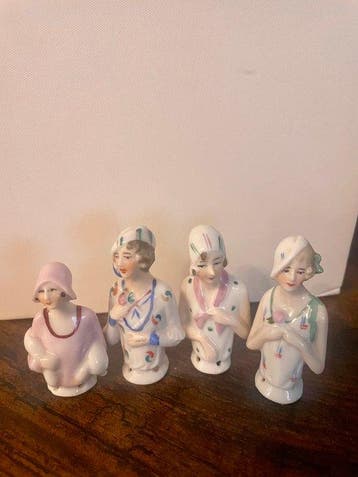 Beeldje - Porcelain half doll flapper (4) - Porselein