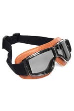 Goggles Motorbril Skibril Bril Bruin Montuur Zwarte Glazen P, Ophalen of Verzenden, Nieuw, Overige maten, Carnaval