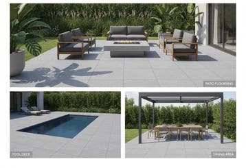 Tuintegel Donkergrijs 80x80cm (Vloeren, Afbouwmaterialen), 60 cm of meer, Nieuw, Ophalen of Verzenden, 10 m² of meer