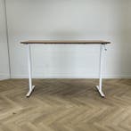 zit-sta slingerbureau 180x80 cm, Cognac - Wit, Huis en Inrichting, Bureaus, Ophalen of Verzenden, Gebruikt