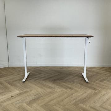 zit-sta slingerbureau 180x80 cm, Cognac - Wit, Ophalen of Verzenden, Gebruikt
