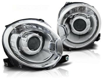 Koplampen Fiat 500 LED Chroom, Ophalen of Verzenden, Nieuw