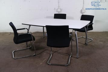 Tweedehands Assenburg tonvergadertafel ahorn 180x115 grijs, Zakelijke goederen, Kantoor en Winkelinrichting | Kantoormeubilair en Inrichting