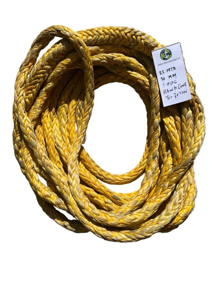 Hawk-Line Touw HMPE 33 MTR 30MM BS 70 Ton 1 bekleed Oog s..., Watersport en Boten, Beroepsscheepvaart, Nieuw, Verzenden