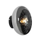 Art Deco wandlamp zwart met smoke glas - Ayesha, Verzenden, Nieuw, Glas, Art Deco