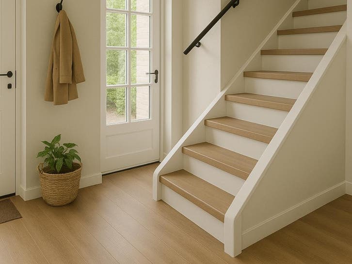ACTIE!  Eikenhouten traprenovaties! NU 675,-, Huis en Inrichting, Stoffering | Vloerbedekking, Beige, Bruin, Crème, Grijs, Wit
