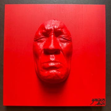 gregos - Red sadness on red background