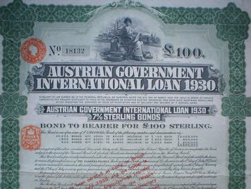 Oostenrijk. 7% Austrian Government 100 P. Sterling Bond to
