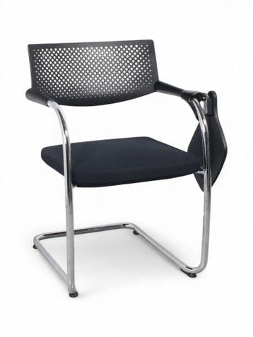 Vitra Visavis vergaderstoel, met schrijftablet, zwart-chrome, Ophalen of Verzenden, Gebruikt, Zwart