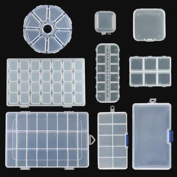 Transparante Plastic Opbergdoos met Verstelbare Vakjes - Sie, Verzenden, Nieuw