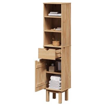 vidaXL Badkamerkast OTTA 35x30x159 cm massief grenenhout, Verzenden, Nieuw, (Half)hoge kast