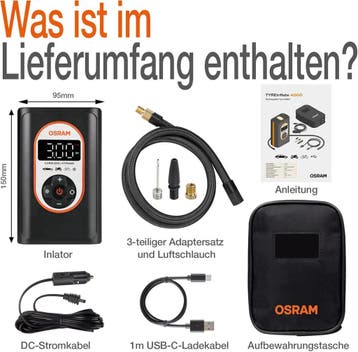 OSRAM TYREinflate 4000, oplaadbare en draadloze bandenpom..., Verzenden, Nieuw