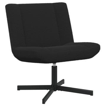 vidaXL Draaistoel Zwart 63 x 75 x 76 cm Schapenvacht, Huis en Inrichting, Verzenden, Nieuw, Zwart