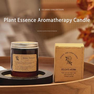 Aromatherapie Kaars in Bruin Glazen Pot - Geurkaars voor Hui, Verzenden, Nieuw