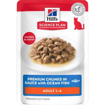 Hills Science Plan - Feline Adult - Maaltijdzakjes - Zee..., Verzenden, Nieuw