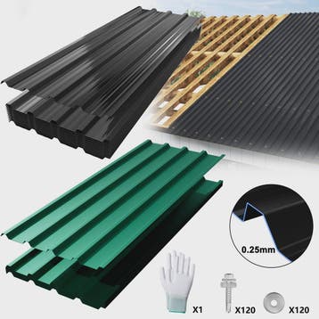 Set van 12 Trapezium Metalen Dakplaten 129.5x45cm - Weerbest, Verzenden, Nieuw