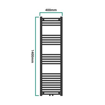 [neu.haus] Handdoekradiator Voss 140x40x3 cm zwart, Doe-het-zelf en Verbouw, Verzenden, Nieuw