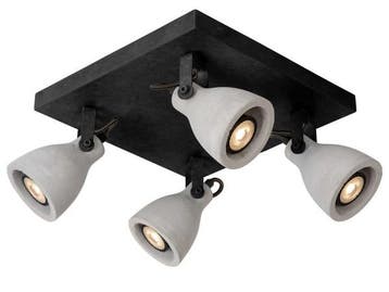 Veiling - 2x Lucide plafondspot dimbaar Concriled 4x5W zwart, Nieuw