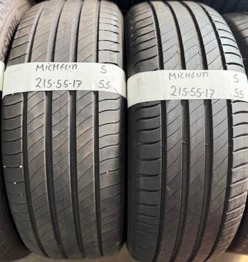 2x 215-55-17 Michelin Zomer 2x 5mm €55 Per Band 215 55 17, Ophalen, 17 inch, Band(en), Personenwagen