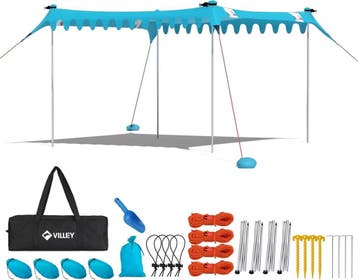 Strandtent 3x3.3m UPF50+ | Retourdeal 30% Korting, Ophalen of Verzenden, Nieuw, Tot en met 6