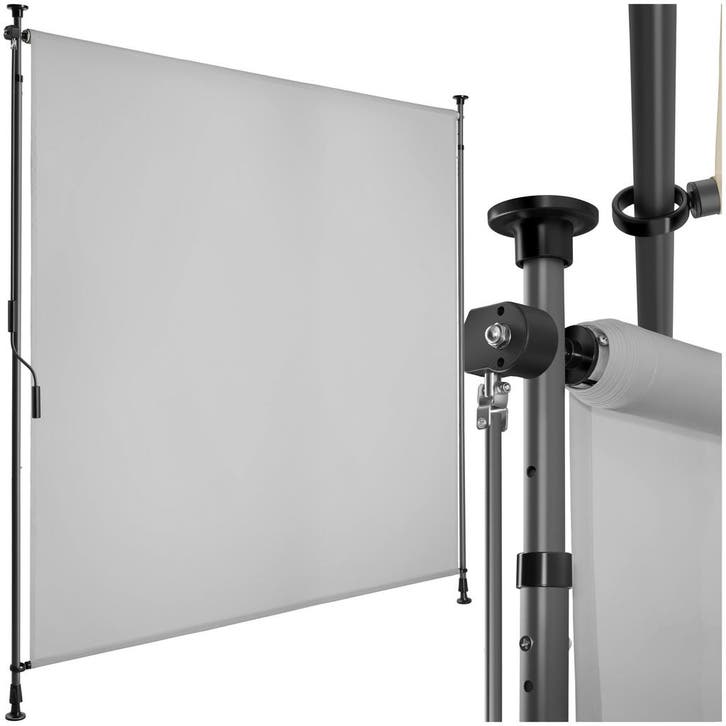 Zonnescherm Taija met handslinger - 150 x 310 cm, lichtgrijs, Tuin en Terras, Zonneschermen, Verzenden