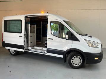 Ford Transit Servicewagen 350 2.0 TDCI 130PK euro6 L3H2 Tren, Stof, Gebruikt, Euro 6, Overige brandstoffen