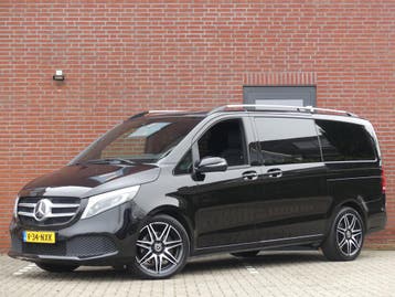 Mercedes-Benz V-Klasse 250d Lang Dubbel Cabine Led/Leer/Trek, Automaat, Gebruikt, Euro 6, Zwart