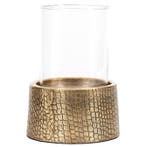 Bazar Bizar De Croco Kaarsenhouder Met Glas - Messing - L -, Huis en Inrichting, Woonaccessoires | Kandelaars en Kaarsen, Ophalen of Verzenden