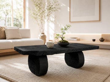 Bijzettafel - Salontafel - Shou Sugi Ban - Gemaakt in Italië