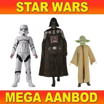 Star Wars kostuum - Mega aanbod Star Wars kleding leverbaar!, Ophalen of Verzenden, Nieuw, Jongen of Meisje