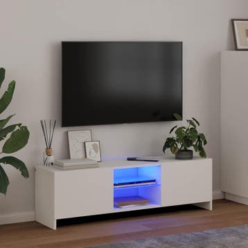 vidaXL Tv-meubel met LED-verlichting 120x30x36 cm wit, 100 tot 150 cm, Verzenden, Nieuw, Minder dan 100 cm