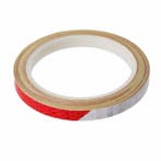 Reflecterende tape - ROOD WIT - 8 meter - 8mm, Ophalen of Verzenden