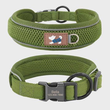 Gepersonaliseerde Hondenhalsband - Ademend Mesh, Reflecteren, Verzenden, Nieuw