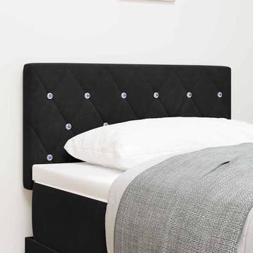 vidaXL LED Hoofdbord met LED-stripverlichting Zwart 80 cm, Verzenden, Nieuw, Zwart, Stof