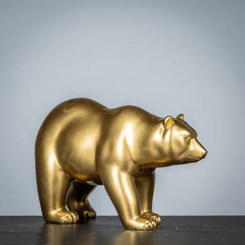 Figuur - Goudkleurige beer - polystone