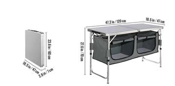 Opvouwbare Camping Keukentafel Verstelbaar BBQ Picknick, Verzenden, Nieuw